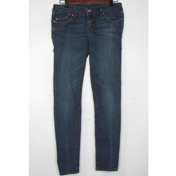 Seven7 Legging Dark Distressed Wash Denim Jeans - Picture 1 of 12
